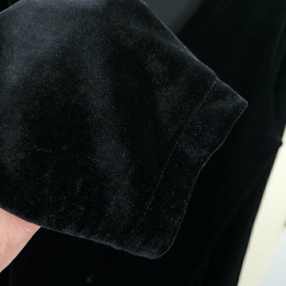 VTG 90s Harve Benard Button Front Velvet Tunic/Mini Dress L Black - Picture 14 of 16